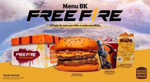 O Burger King e o Free Fire se uem para o lançamento do combo que promete entregar uma explosão de sabor a cada mordida: o combo Free Fire.