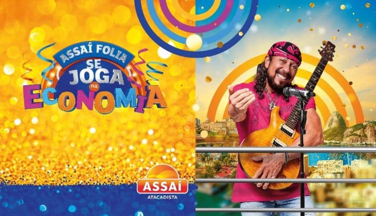 Assaí Atacadista entra na avenida para curtir a folia com seu garoto-propaganda Bell Marques, com jingle que convida a aproveitar as ofertas.