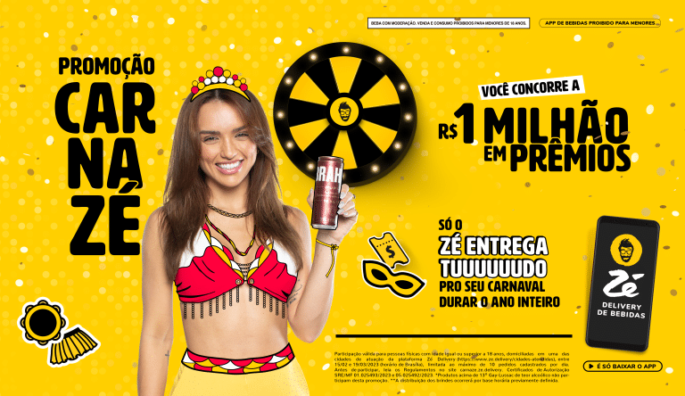 O Zé Delivery, mostrando que a folia pode durar o ano inteiro, cria a "CarnaZé", para os consumidores concorrerem a R$ 1 milhão em prêmios.