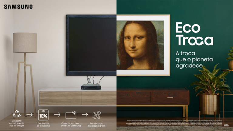 A Samsung está lançando, para incentivar o descarte sustentável de aparelhos eletrodomésticos e eletrônicos, o programa Samsung EcoTroca.