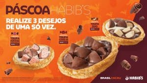 O Habib's se uniu com a Brasil Cacau para comemorar a Páscoa e desenvolver uma novidade especial para o período: novos sabores de esfihas. 