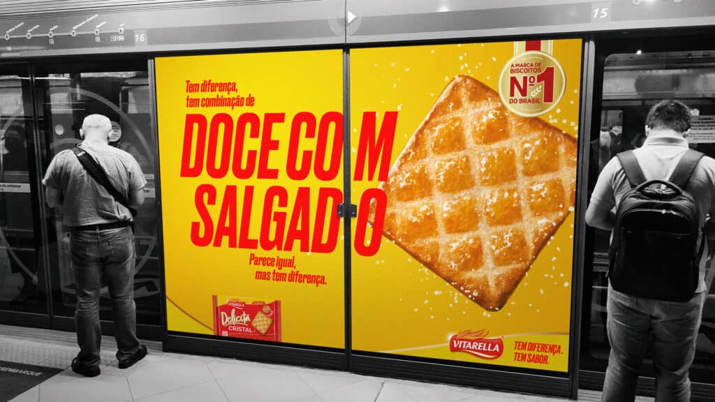A marca de biscoitos Vitarella preparou uma ativação especial para receber os passageiros da linha amarela do metrô de São Paulo.
