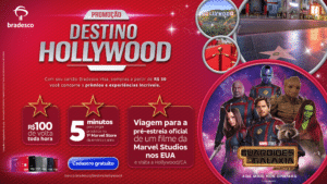O Bradesco, em parceria com Visa e Disney, lança a campanha "Destino Hollywood", celebrando o filme “Guardiões da Galáxia: Volume 3”.