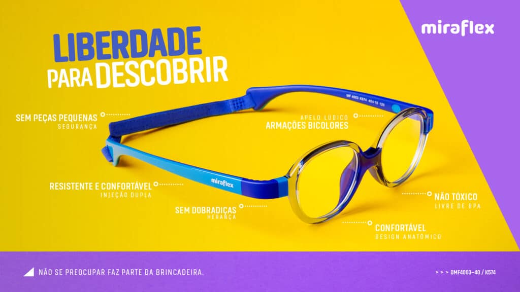 A EssilorLuxottica e a Ogilvy Brasil lançam a primeira campanha da marca Miraflex, que oferece óculos específicos para crianças.