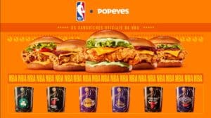 A POPEYES acaba de comunicar o lançamento dos seus cinco novos sanduíches com receitas inéditas inspiradas nos times da NBA