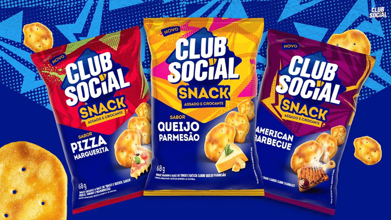 Club Social acaba de lançar seu primeiro salgadinho, o Club Social Snack, que já está à venda na região sul do país.
