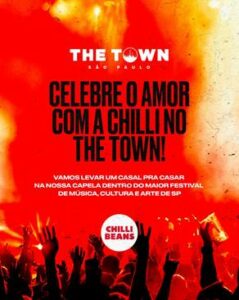 A Chilli Beans, para apimentar o festival de música The Town, que acontece em São Paulo em setembro, contará com uma capela dentro do evento.