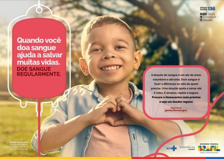 O Ministério da Saúde tem focado esforços e empreendido estratégias para que as pessoas adotem a doação de sangue como hábito.