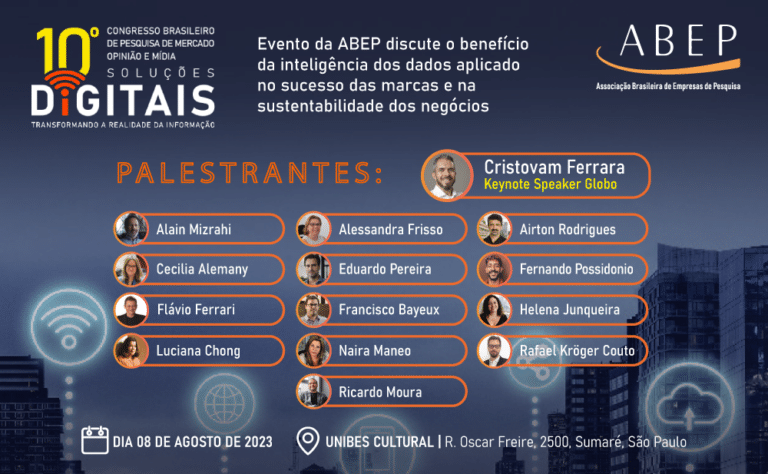 O 10º Congresso de Pesquisa de Mercado Opinião e Mídia traz o tema: “Soluções Digitais - Transformando a realidade da informação”.
