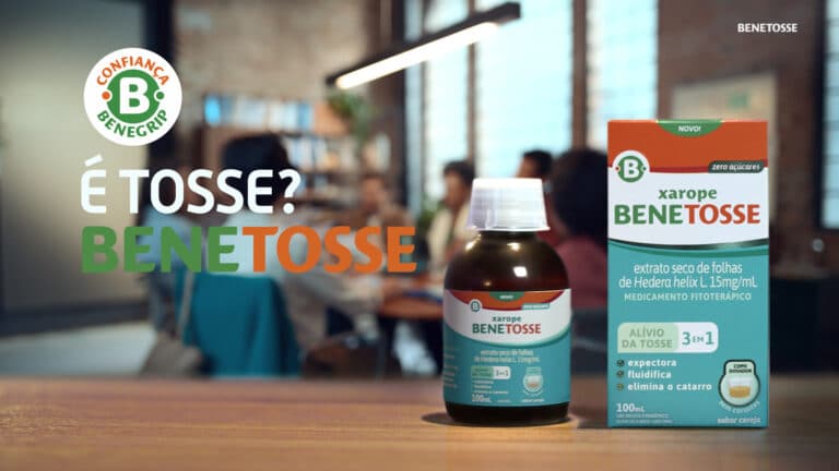  A marca Benegrip acaba de fortalecer seu portfólio com o Benetosse, xarope para tosse com a confiança Benegrip.