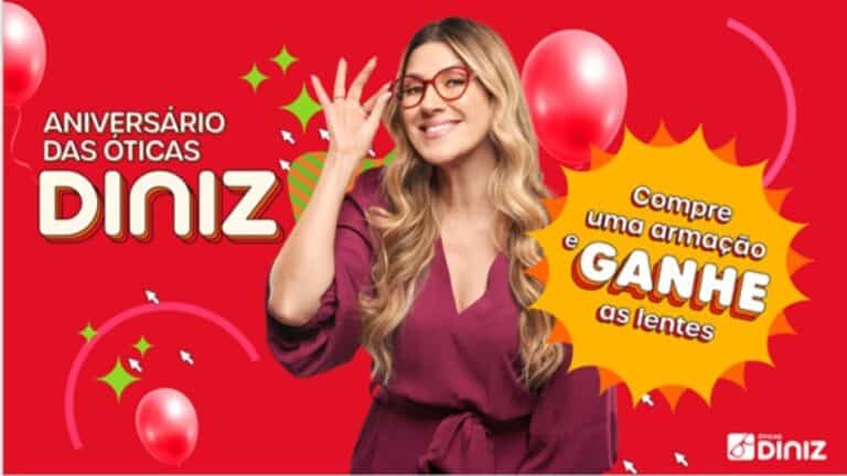 As Óticas Diniz completam mais um ano de sucesso no mercado, e celebram com a campanha “Aniversário das Óticas Diniz”.