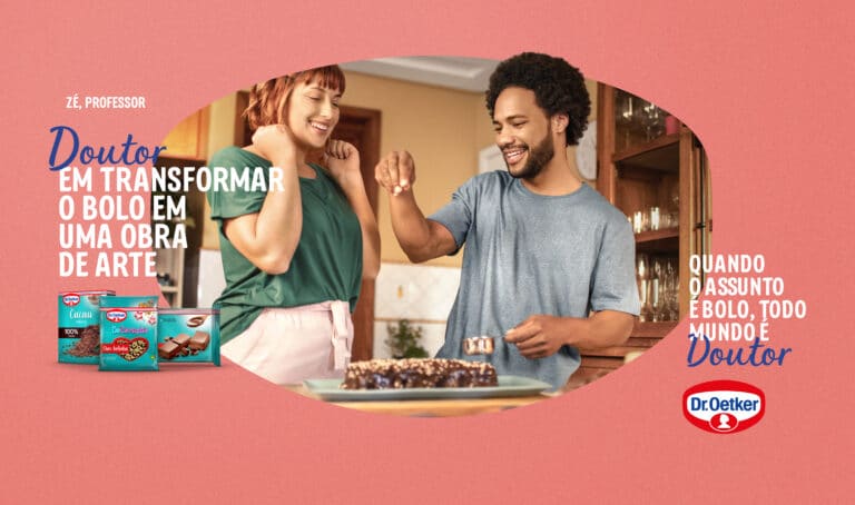 A Dr.Oetker retoma sua campanha, que leva o conceito "Quando o assunto é bolo, todo mundo é Doutor", que tem criação da Ampfy.