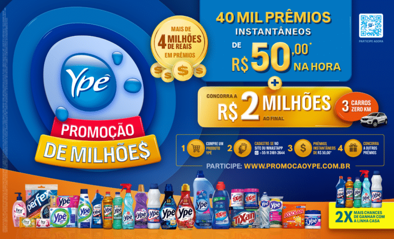 A Ypê dá início a maior campanha de comunicação do ano com a promoção Ypê de Milhões!, criada pela agência DPZ.
