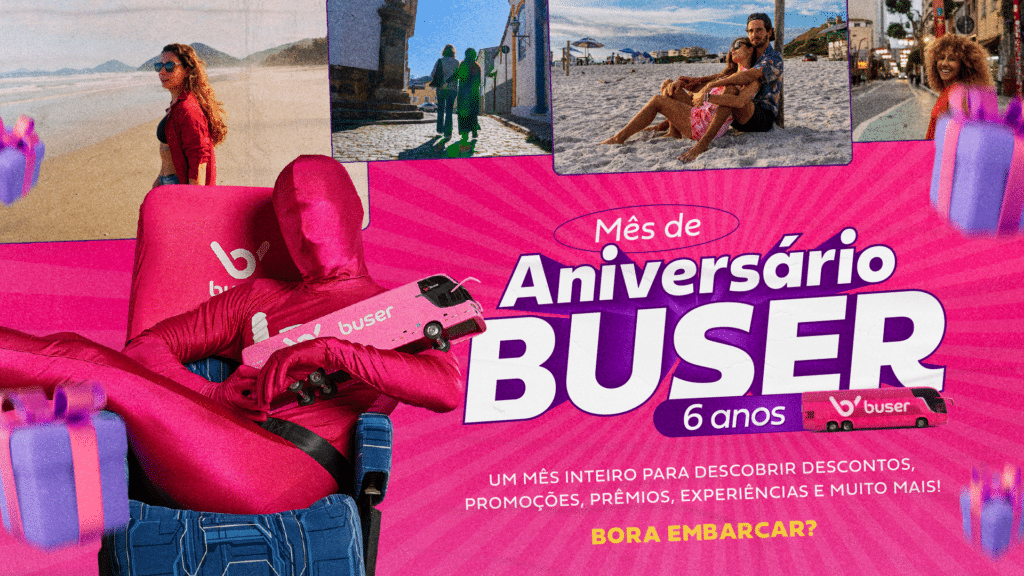 Buser irá levar, comemorando 6 anos de história, passageiros para conhecer seis cidades brasileiras com uma série de experiências incluídas.