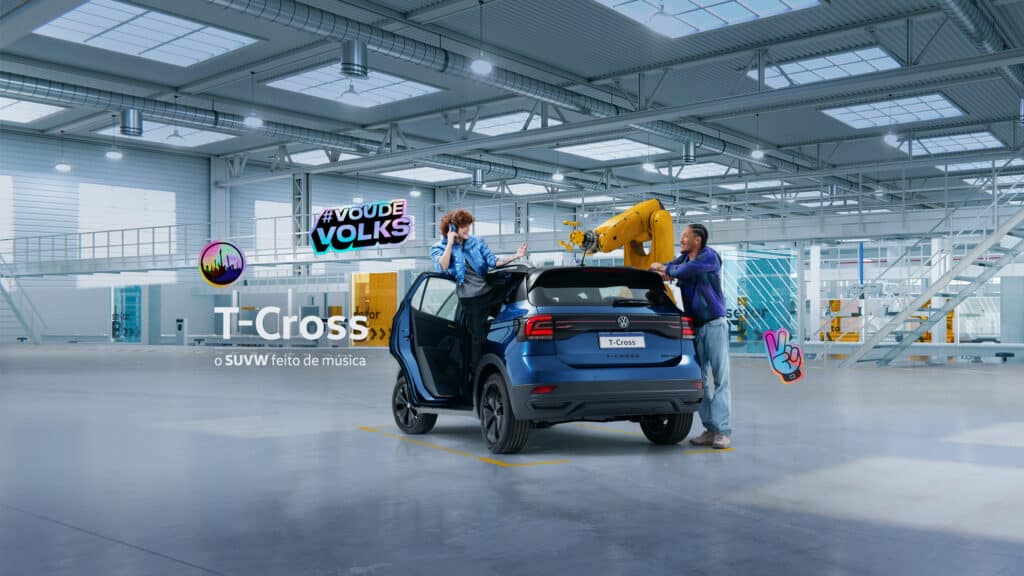 A Volkswagen monta o T-Cross The Town, novo modelo para o festival, com instrumentos musicais em campanha do The Town.