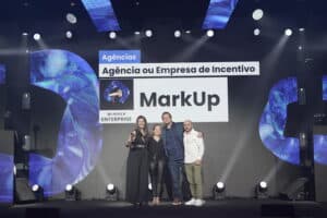 A empresa de live marketing Mark Up recebeu o Prêmio Live 2023, e foi eleita a Empresa de Incentivo do Ano por voto popular.  