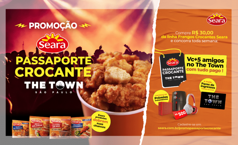 Seara busca surpreender seus consumidores com uma promoção que irá dar ingressos para o setor gramado, da primeira edição do The Town.