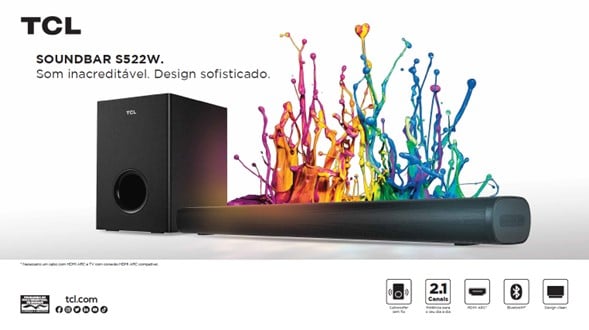 A TCL apresenta o novo modelo de Soundbar S522W ao mercado brasileiro. A novidade já está disponível para aquisição.