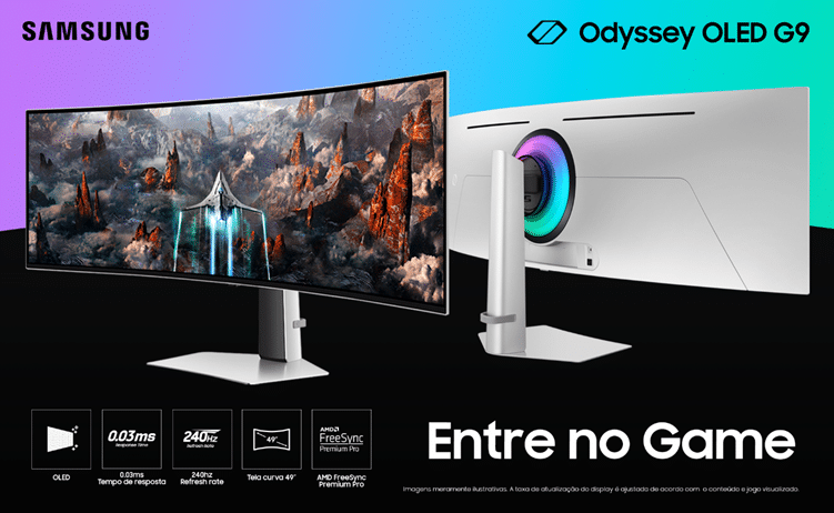 A Samsung continua ampliando sua linha de monitores gamers, e traz agora o novo lançamento Odyssey OLED G9.