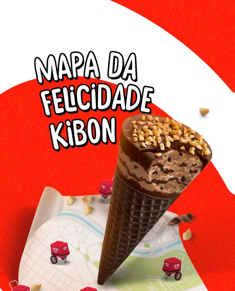 Kibon cria mapa da felicidade com caça ao sorvete pela cidade de São Paulo para celebrar o Dia do Sorvete.