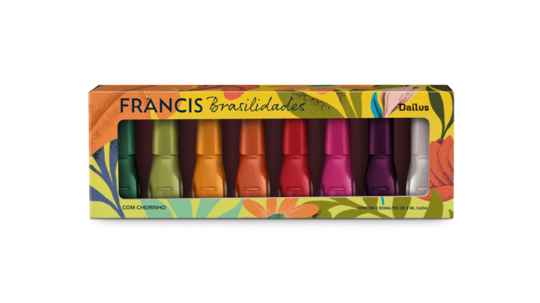 A Francis acaba de anunciar uma parceria inédita com a marca de cosméticos Dailus para o lançamento de um kit exclusivo, com 8 esmaltes