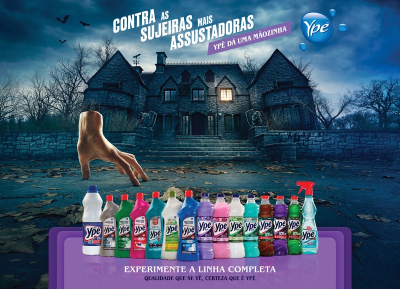 A Ypê dá uma Mãozinha, em sua maior campanha da linha de produtos Casa, contra as sujeiras mais assustadoras com seus produtos.