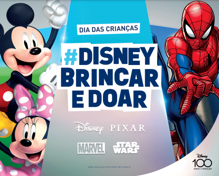 A The Walt Disney Company Brasil apresenta a campanha Disney Brincar e Doar para o Dia das Crianças de 2023.
