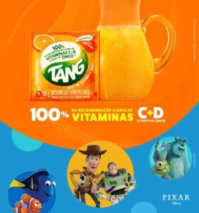Tang lança nova campanha, apresentando os personagens da Disney Pixar para levar mais nutrientes e diversão aos lares brasileiros.