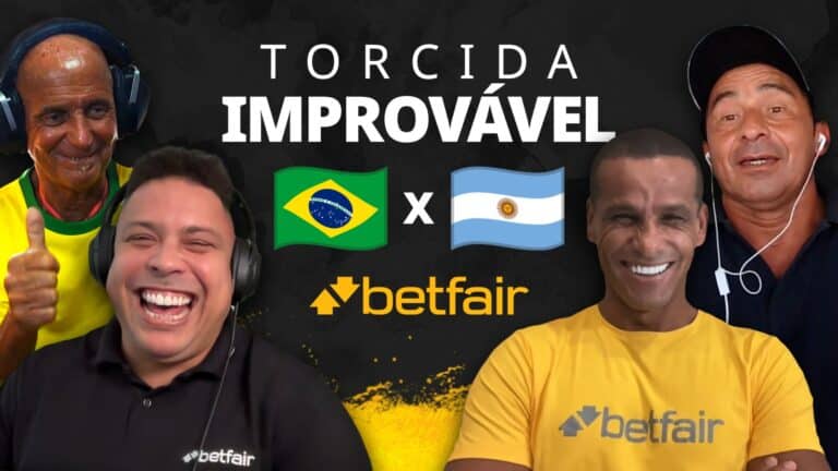 Ronaldo e Rivaldo se divertem com torcedores inusitados às vésperas de clássico com Argentina em ação da Betfair.