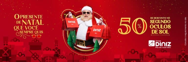 Óticas Diniz anunciam campanha natalina na TV Óculos de sol, o presente ideal