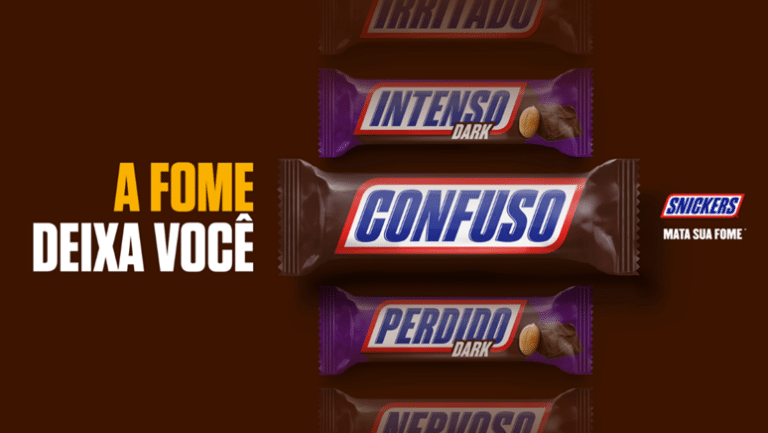 A SNICKERS apresenta, em tom bem-humorado, a icônica pergunta "Como você fica quando está com fome?", com respostas em suas novas embalagens.