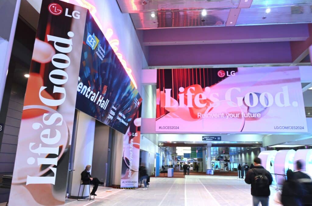  A LG Electronics exibiu, na CES 2024, suas soluções de vida inteligente para vários espaços, incluindo mobilidade e ambientes comerciais.