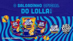 O Lollapalooza tem como patrocinadora de sua próxima edição a Club Social, que chega com o salgadinho oficial com o Club Social Snack. 