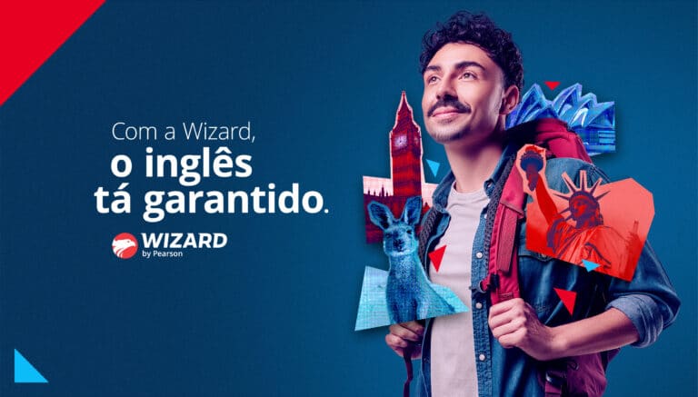 A Wizard by Pearson acaba de lançar sua nova campanha, idealizada pela agência Purpple, que leva o mote "Com a Wizard o Inglês tá garantido".