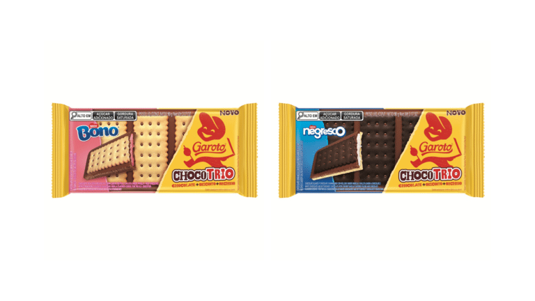 O Choco Trio, que foi um grande sucesso em seu lançamento, agora integra o portfólio da Garoto nos sabores Negresco e Bono Morango.