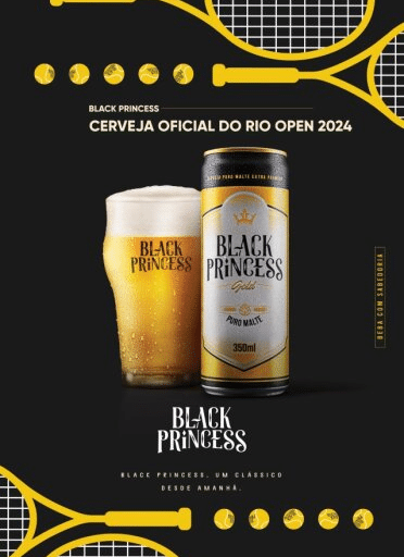 A Black Princess, cerveja do Grupo Petrópolis, patrocina pelo segundo ano consecutivo o Rio Open, maior torneio de tênis da América do Sul.