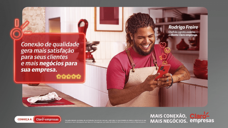 A Claro apresenta sua nova plataforma de comunicação de Claro empresas com o mote "mais conexão, mais negócios".