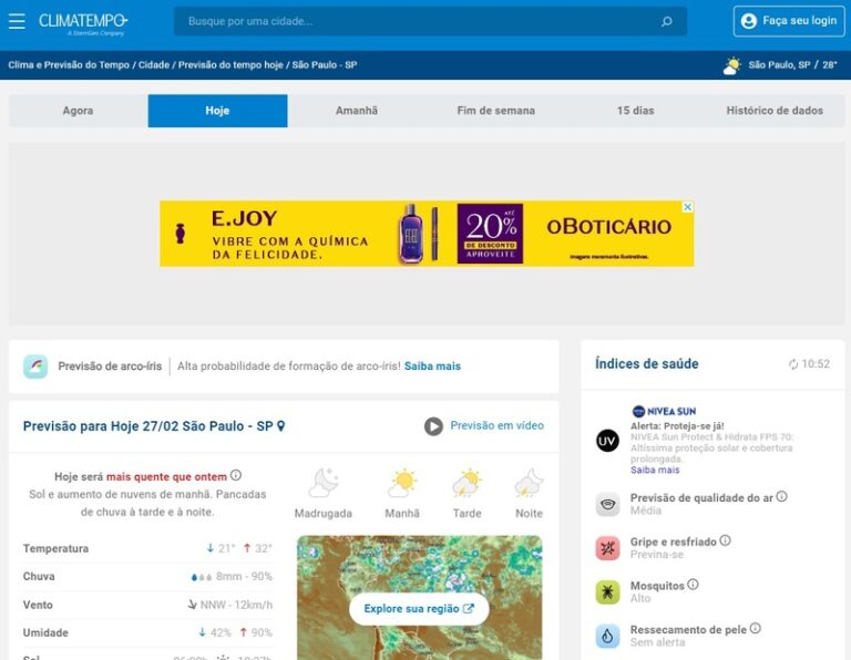 A NIVEA decidiu patrocinar, de forma exclusiva, o índice de Raios UV da Climatempo como parte das ações da nova campanha do NIVEA SUN.