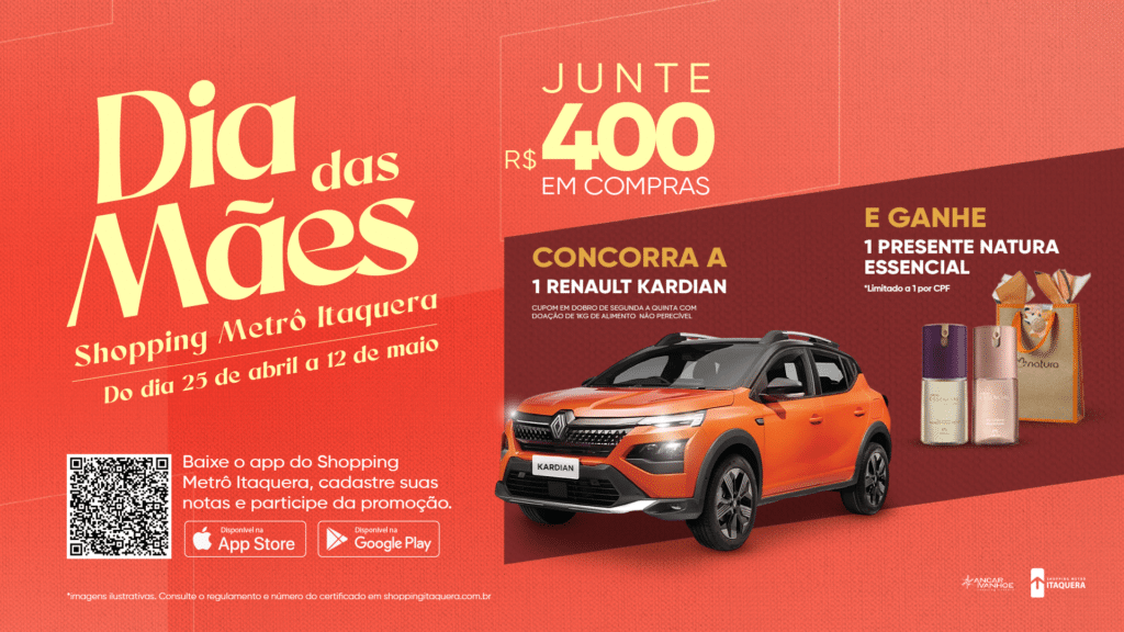 O Shopping Metrô Itaquera preparou uma promoção especial para o Dia das Mães de 2024 junto com a marca Natura.