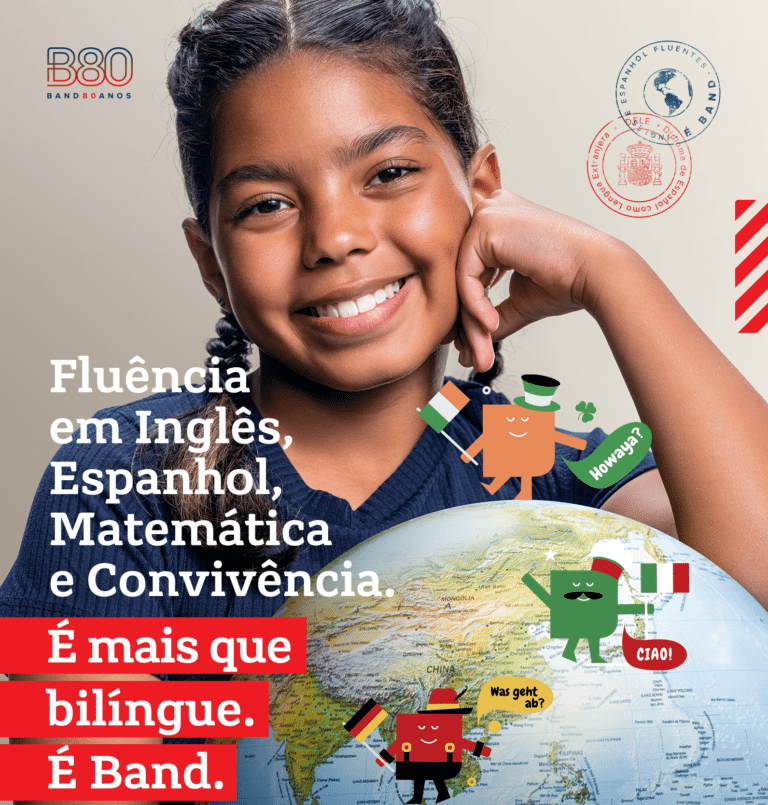O Colégio Bandeirantes apresenta a nova campanha: "É mais que bilíngue. É Band", que conta com criação da agência 35.