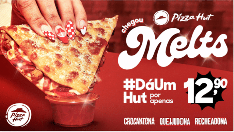 A Pizza Hut apresentou uma novidade: a Melts, uma das grandes entradas da rede para 2024, que conta com bastante recheio.
