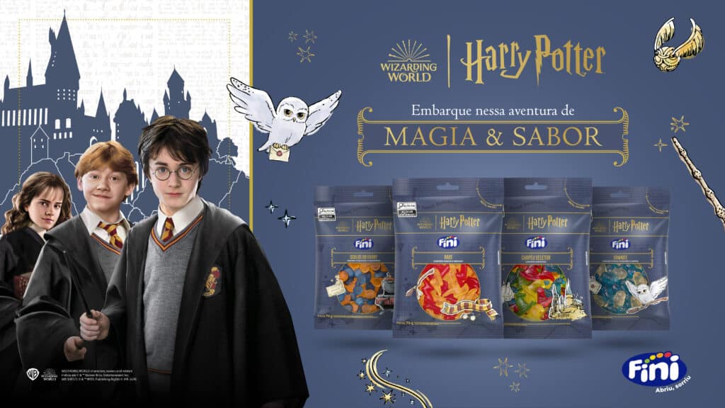 Fini traz novidade com a Warner Bros. Discovery Global Consumer Products: uma linha de balas de gelatina inspirada em Harry Potter.