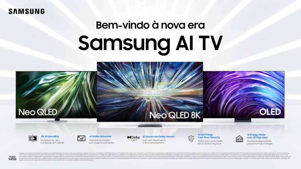 Samsung revoluciona o mercado de televisões com a nova linha Samsung AI TV