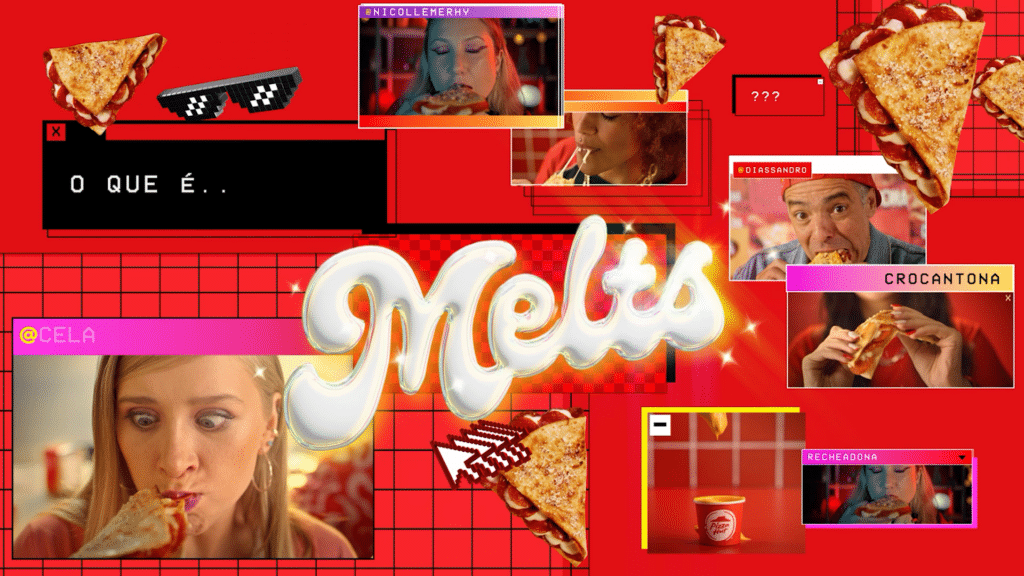 A Pizza Hut apresenta a Melts, produto que promete transformar o momento de consumo, perfeito para matar a fome a qualquer hora do dia. 