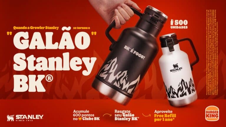 O Burger King e a Stanley irão oferecer um growler térmico exclusivo dessa nova parceria entre as duas marcas, que ainda vai ficar melhor.
