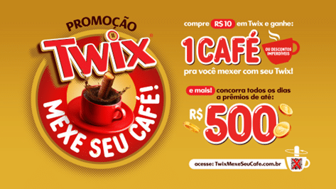 A nova promoção da marca TWIX acaba de unir duas grandes paixões do paladar dos consumidores brasileiros: café e chocolate.