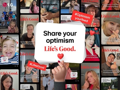A LG estreou um desafio global para ampliar sua campanha, incentivando clientes a criar e compartilhar momentos de otimismo diário.