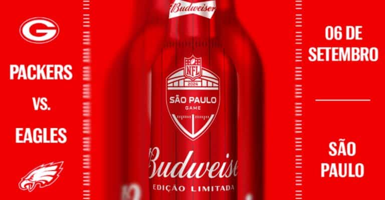 Budweiser patrocina primeiro jogo da NFL no Brasil com garrafa colecionável exclusiva