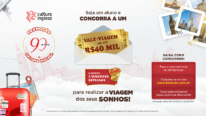 Cultura Inglesa sorteia vale viagens em ação de aniversário de seus 90 anos