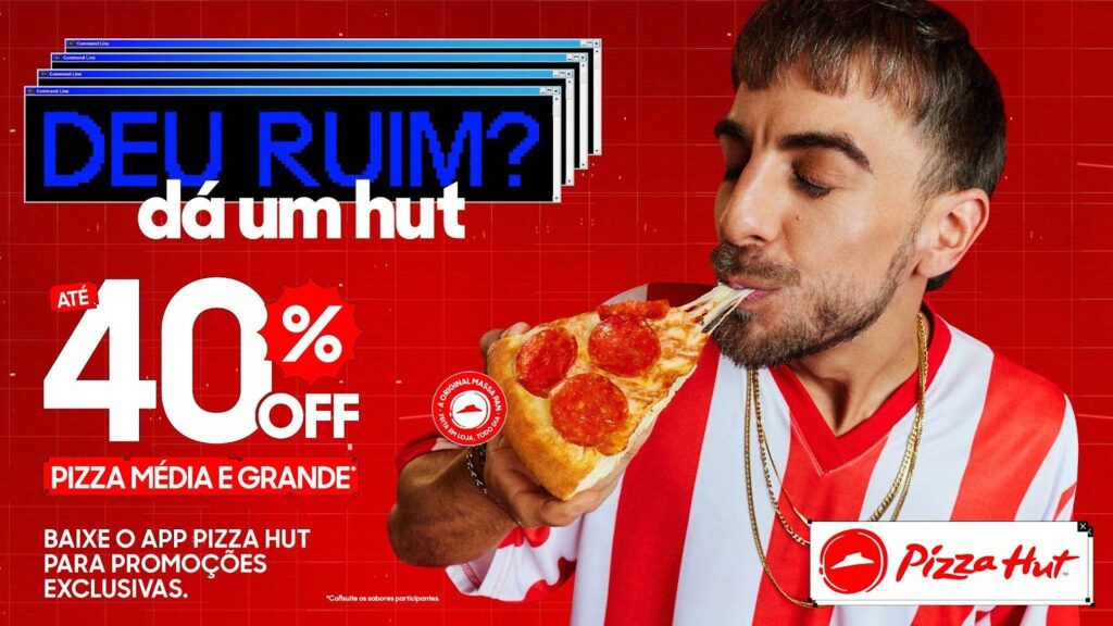 A Pizza Hut reforça suas origens com sua nova campanha, nomeada "Deu ruim? Dá um Hut", que celebra a sua massa Pan original.